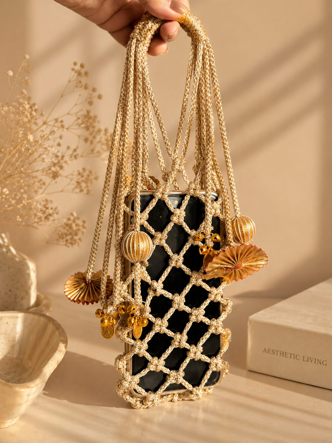 Royal Potli Phone Sling – antique Gold