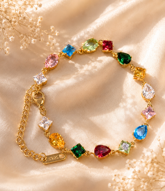 Rainbow Luxe Charm Bracelet