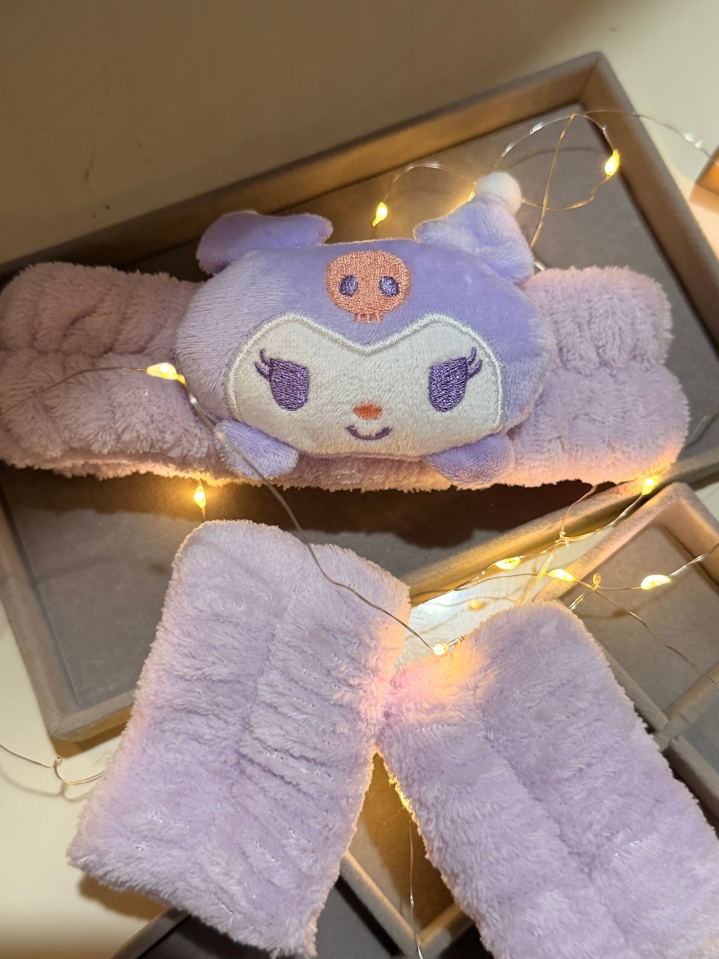 Facial headband & wristbands (lavender)