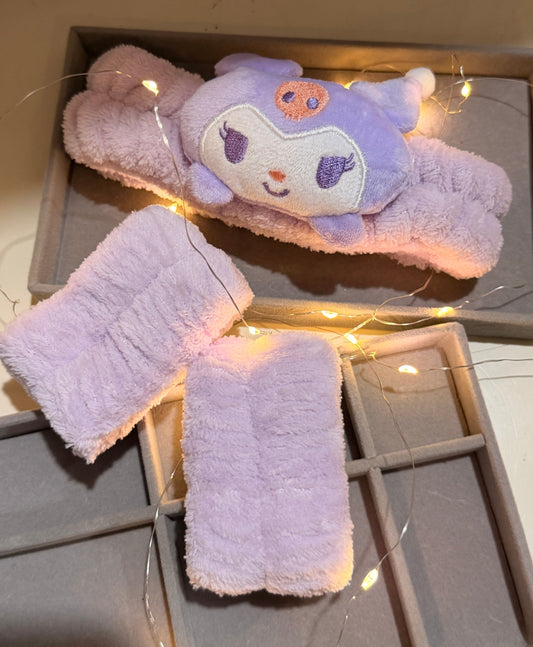 Facial headband & wristbands (lavender)