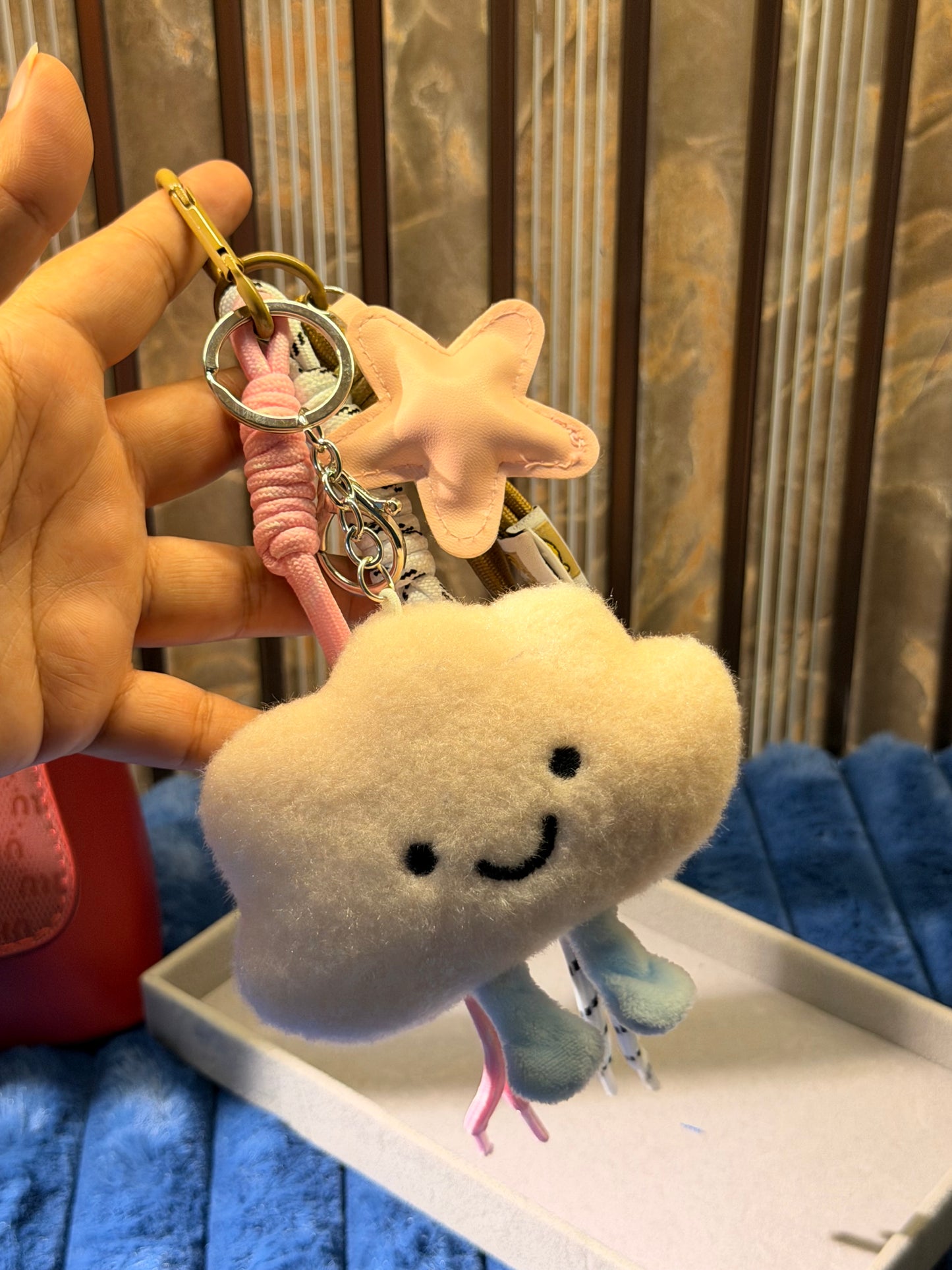 Cloudy Smiles bag charm