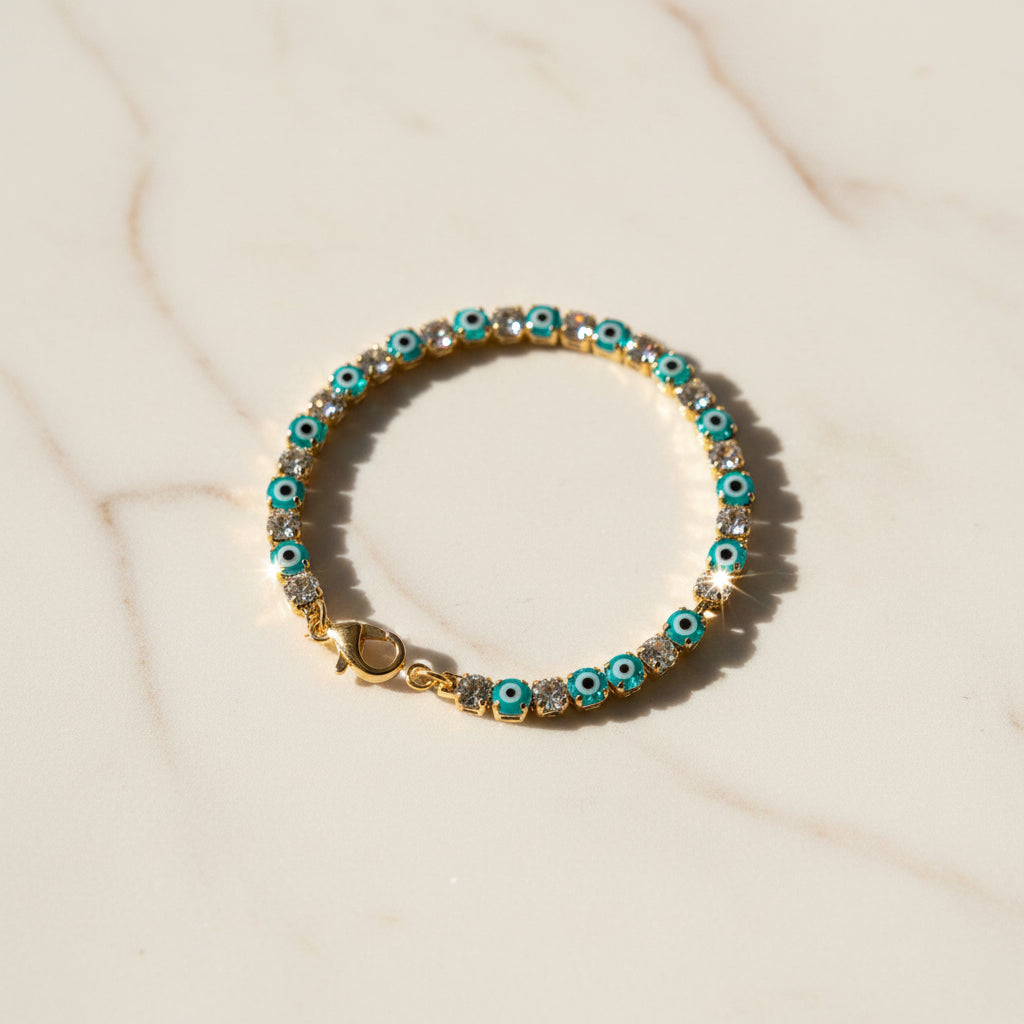 Evil eye tennis bracelet (turquoise)