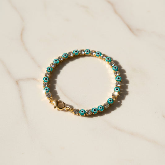 Evil eye tennis bracelet (turquoise)