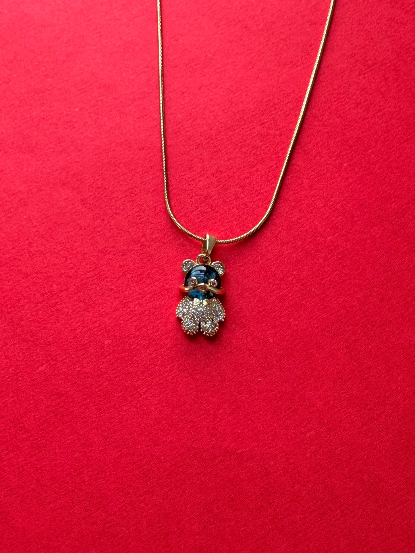 Blue Teddy Charm Pendant