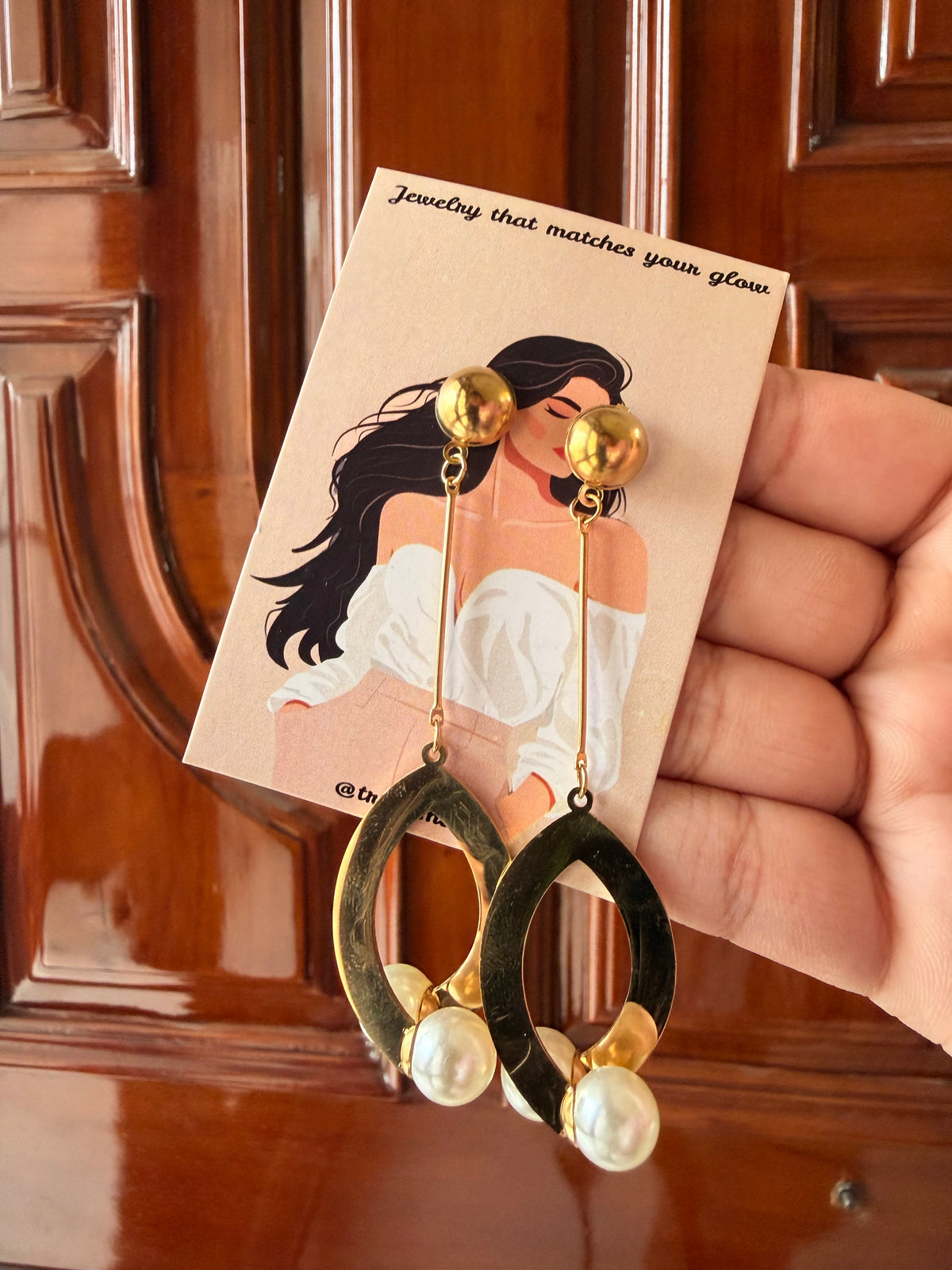 Pearl Loop Drop Earrings