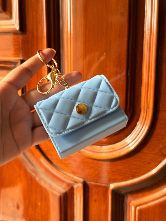Mini Quilted Wallet Bag Charm