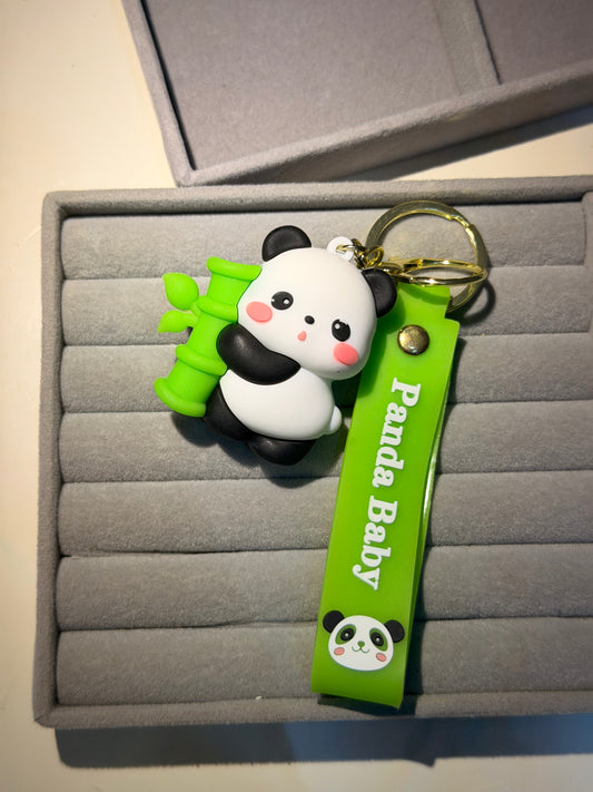 Panda silicon keychain
