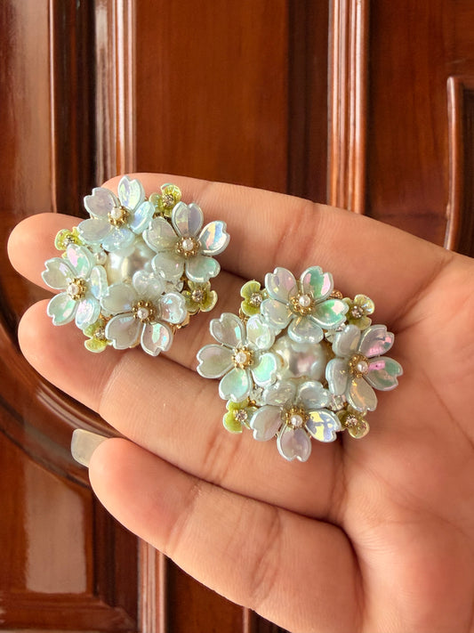 Pearl Blossom Cluster Earrings