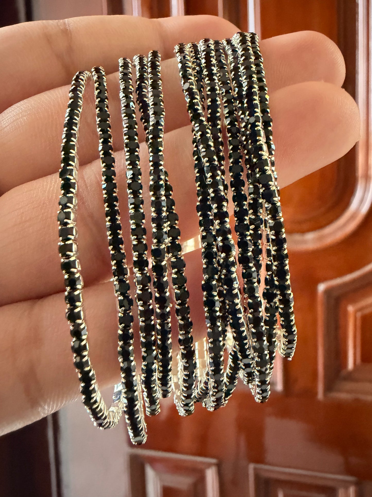 Crystal tennis bracelet (set of 2)