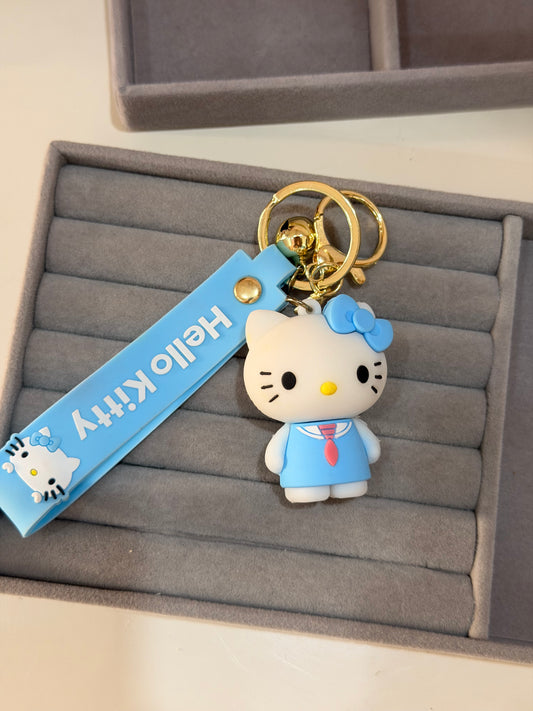 Hello kitty silicon keychain (blue)