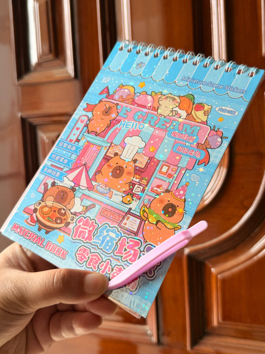 Miniature scene sticker book (Capybara)