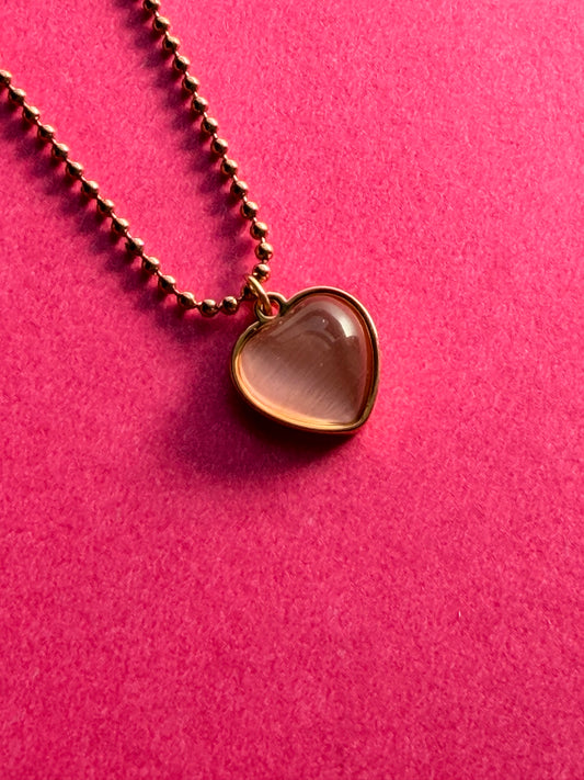 Blush Heart Charm Necklace