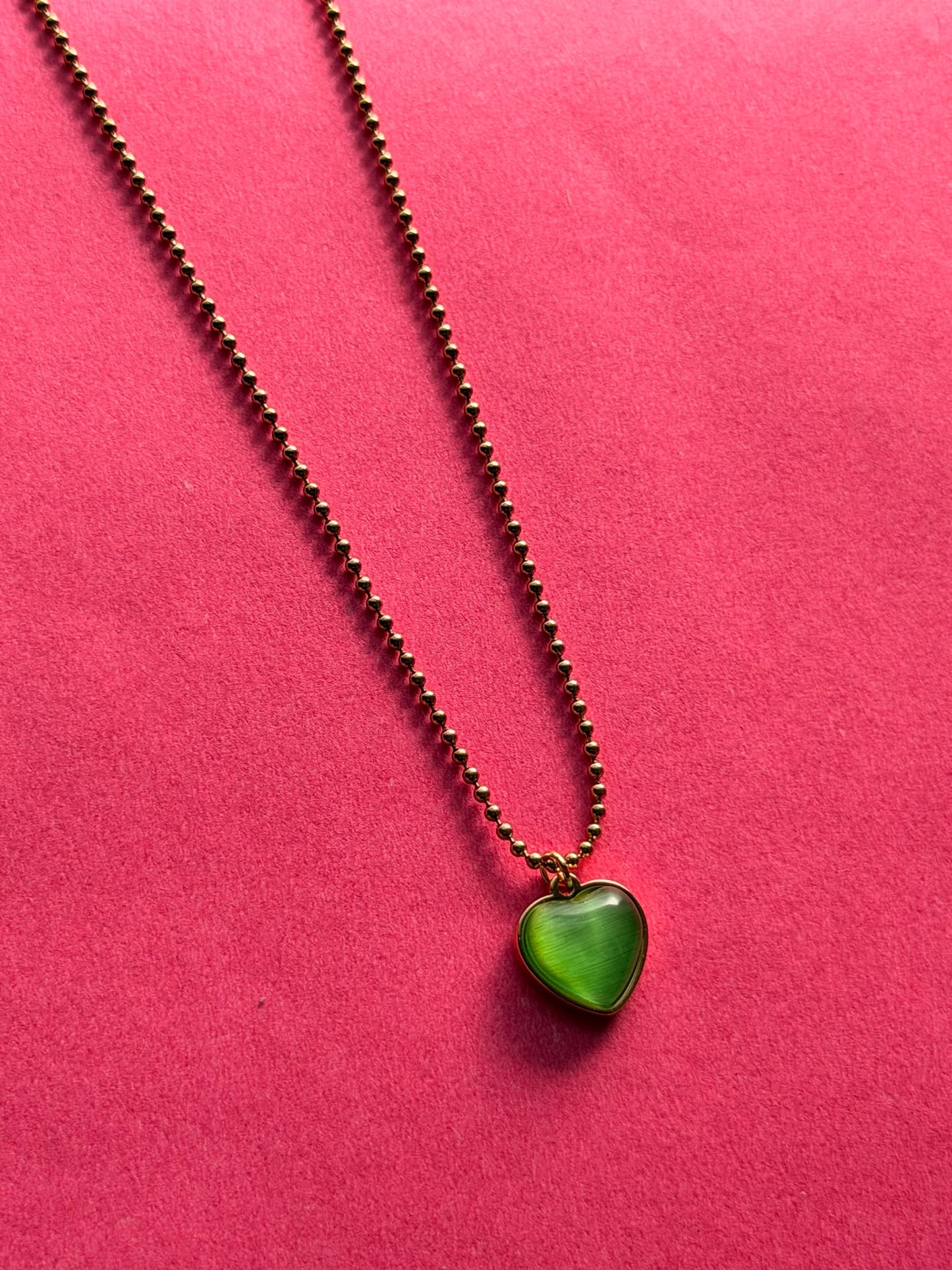Emerald Glow Heart Necklace