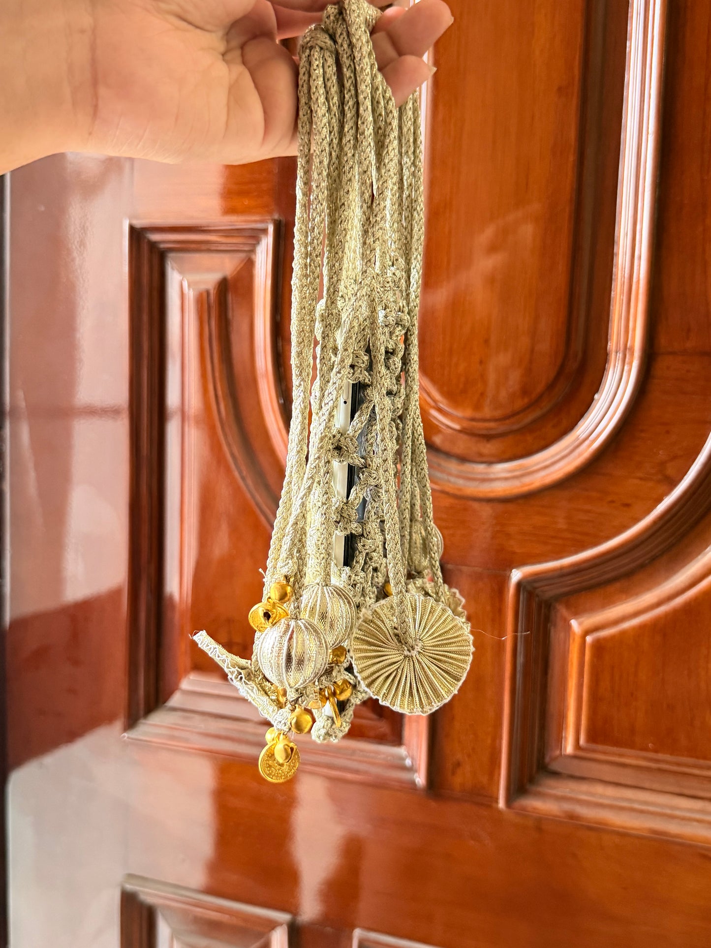 Royal Potli Phone Sling –     Champagne Gold