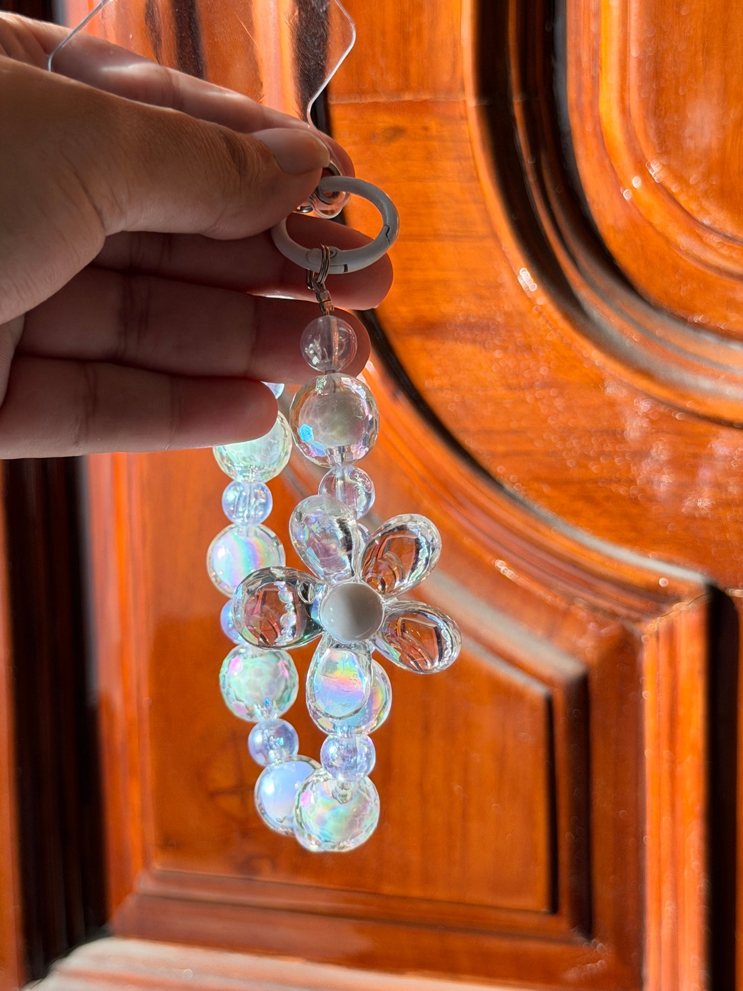 White floral phone/bag charm