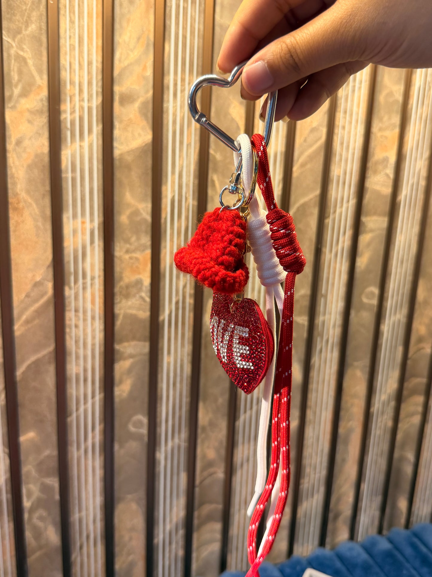 Sparkle Love Heart bag charm