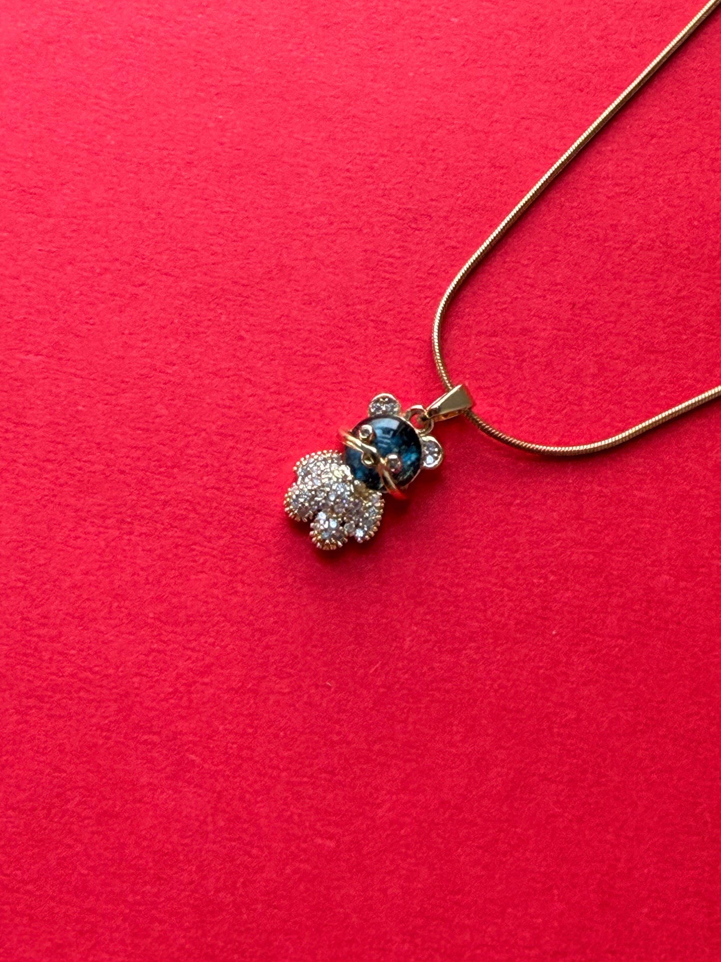 Blue Teddy Charm Pendant