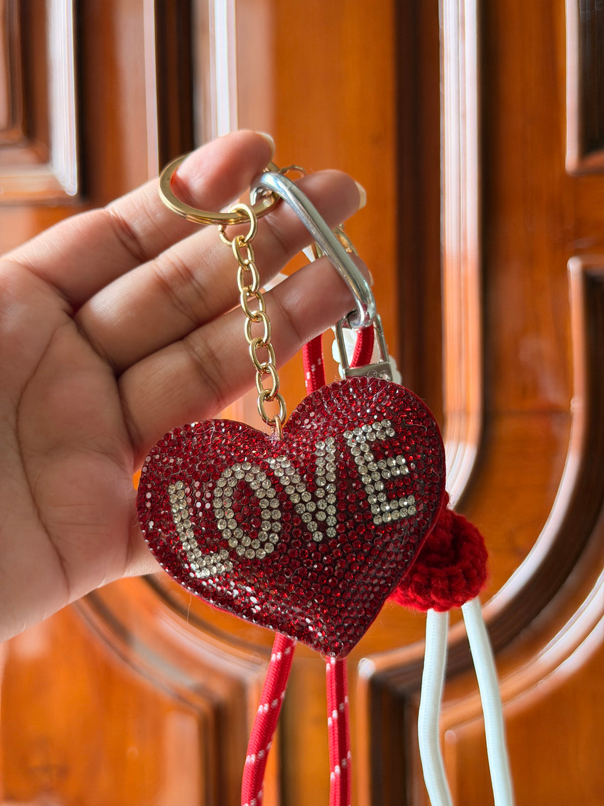 Sparkle Love Heart bag charm