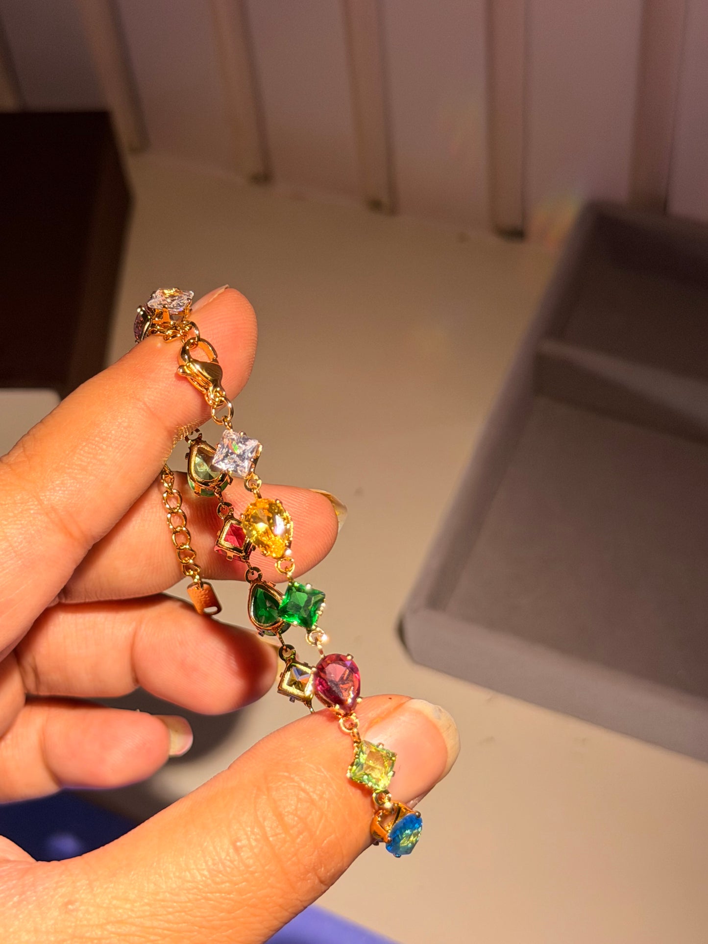 Rainbow Luxe Charm Bracelet