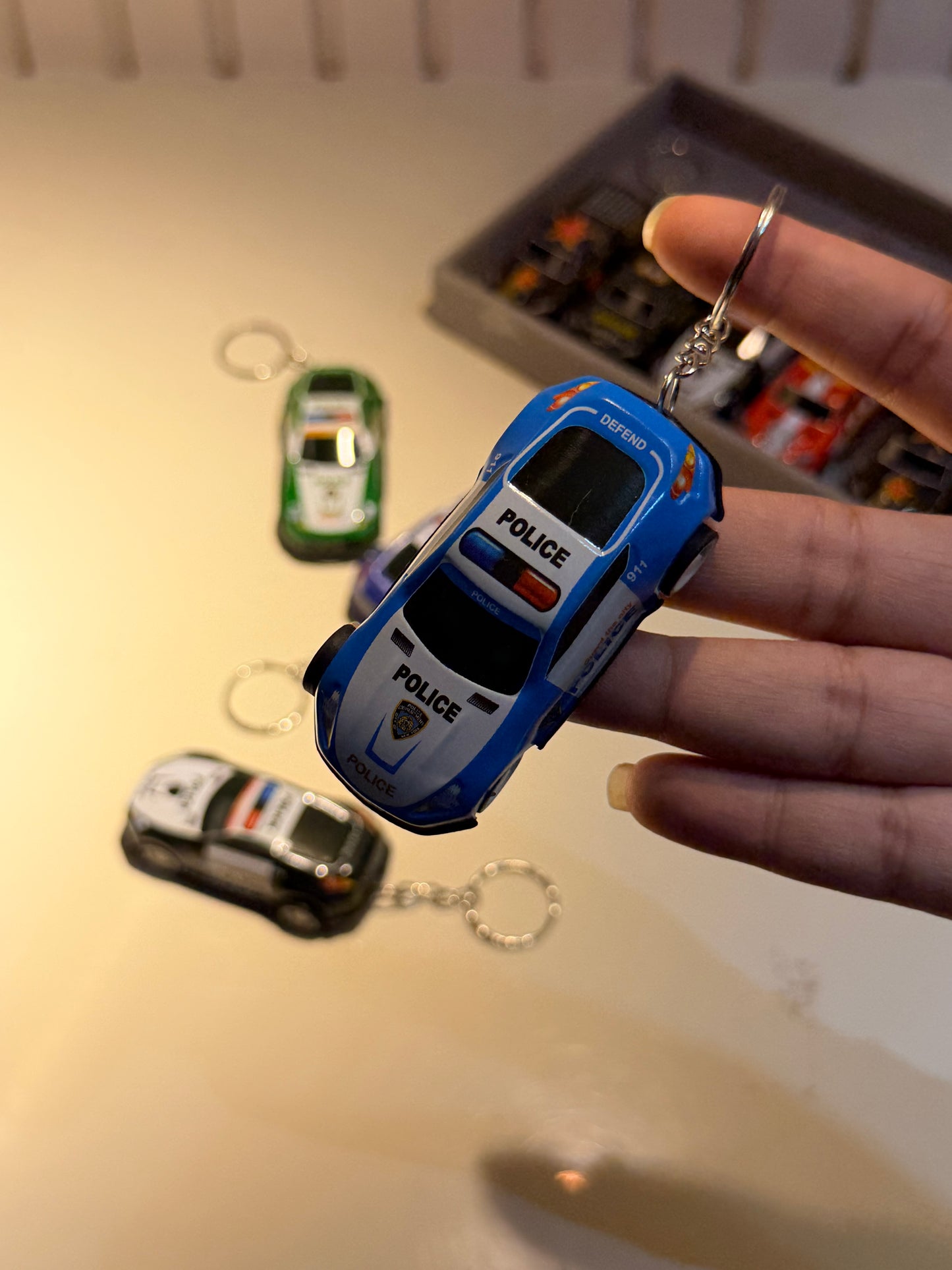 Pullback car keychain