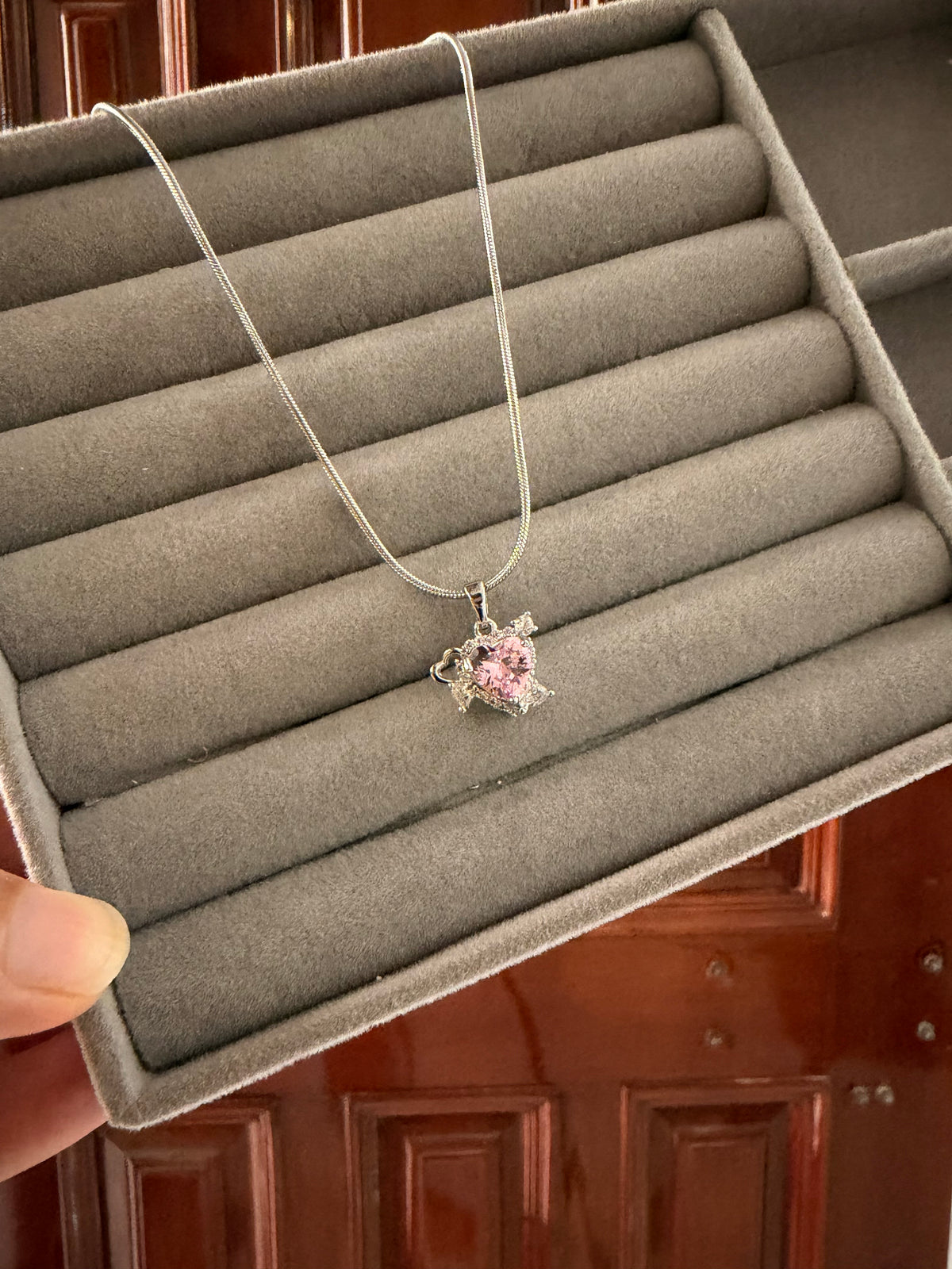 Blush Heart Sparkle Necklace