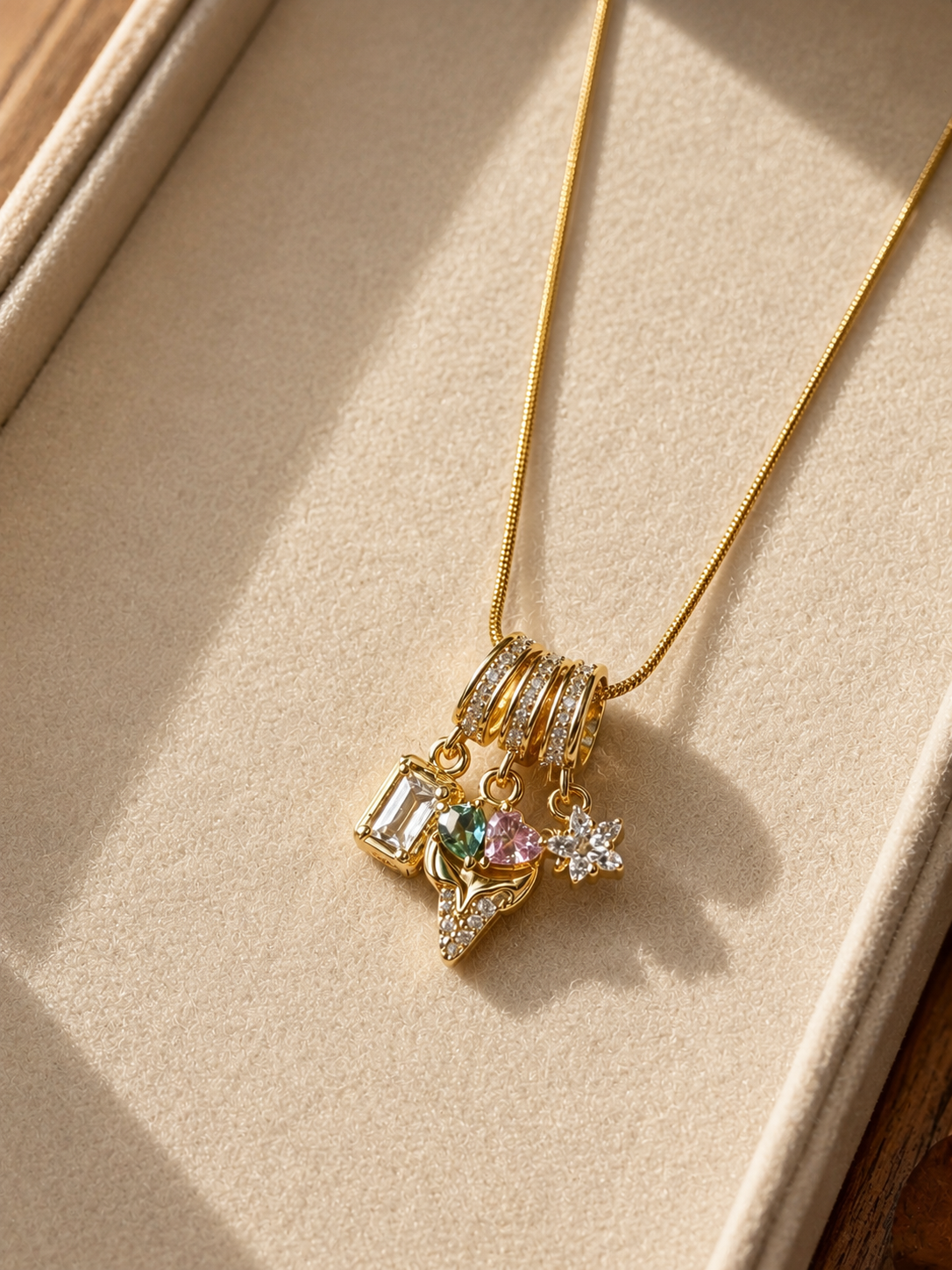 Celestial charm pendent necklace