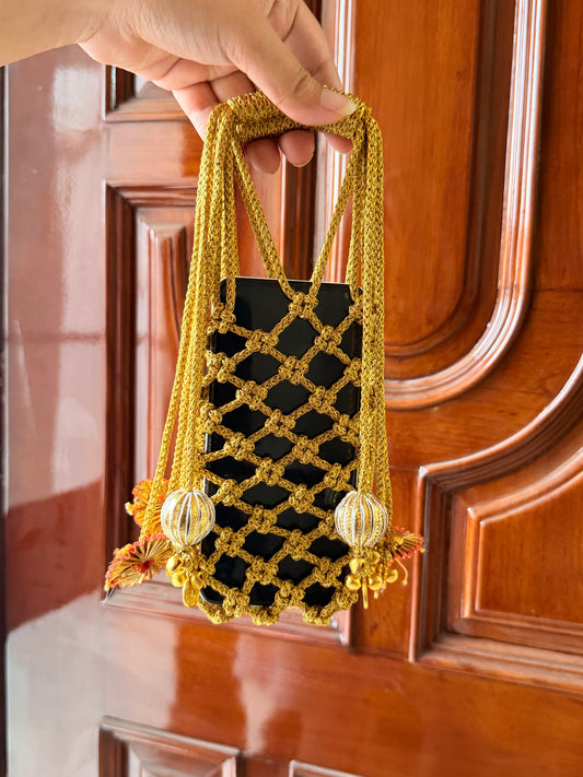 Royal Potli Phone Sling – Traditional Gold