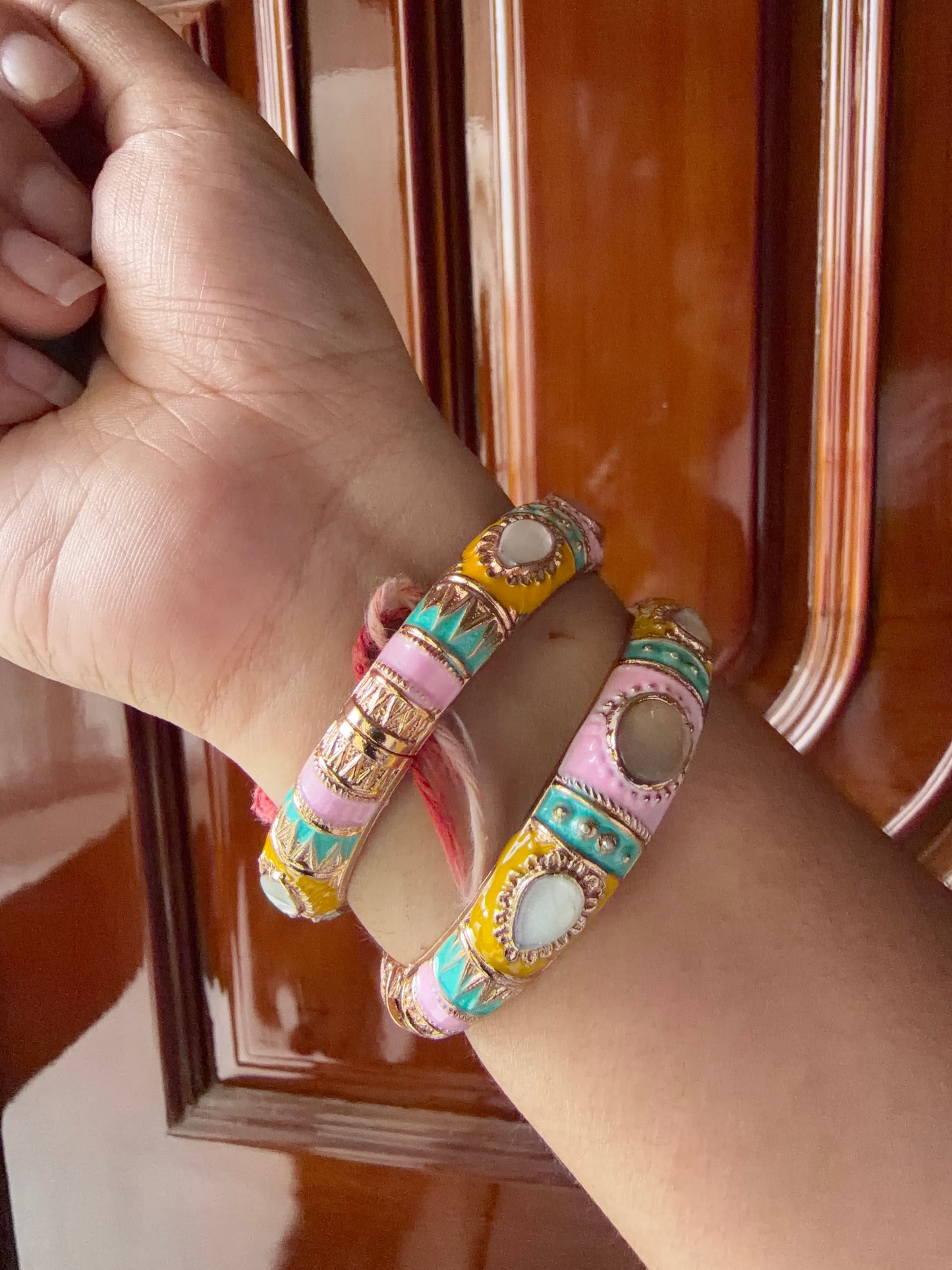 Pastel meenakari kada set (thin)