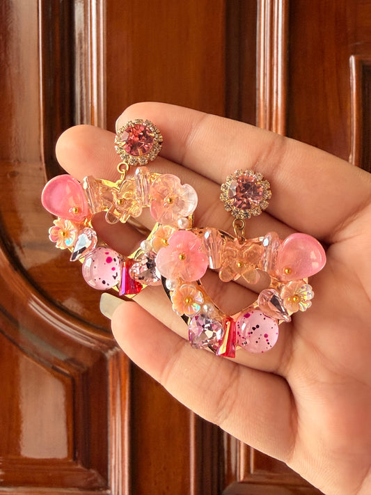 Pink Garden Charm Earrings