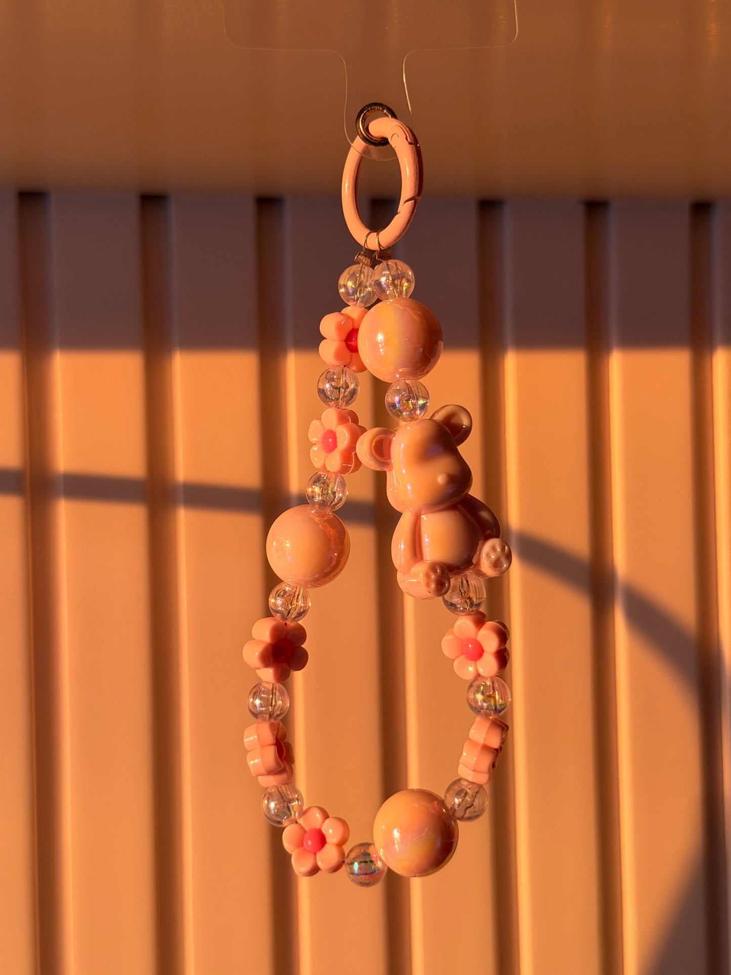 Blush teddy phone/bag charm