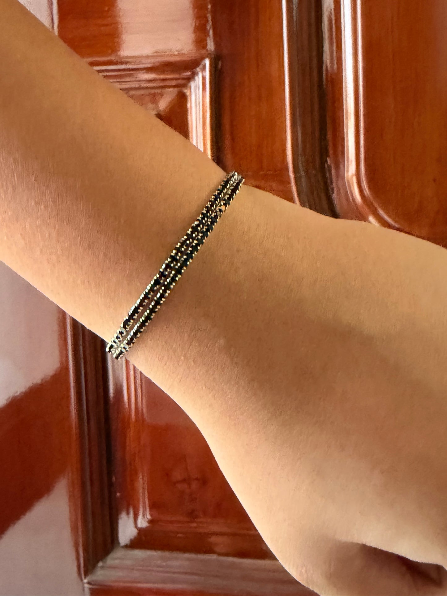 Crystal tennis bracelet (set of 2)