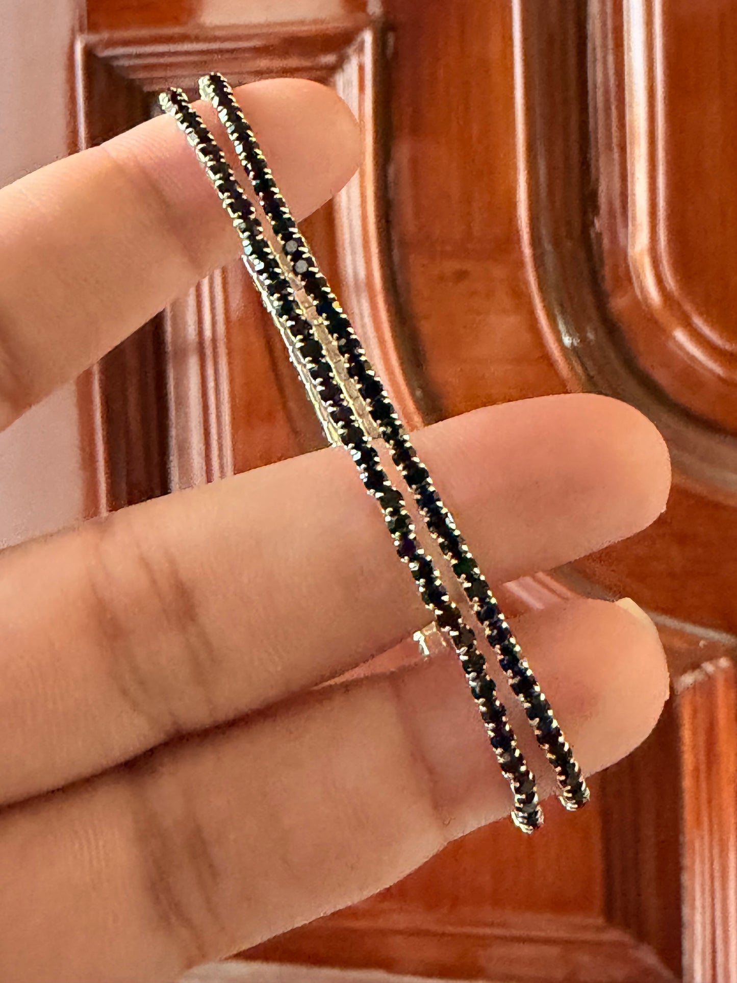 Crystal tennis bracelet (set of 2)