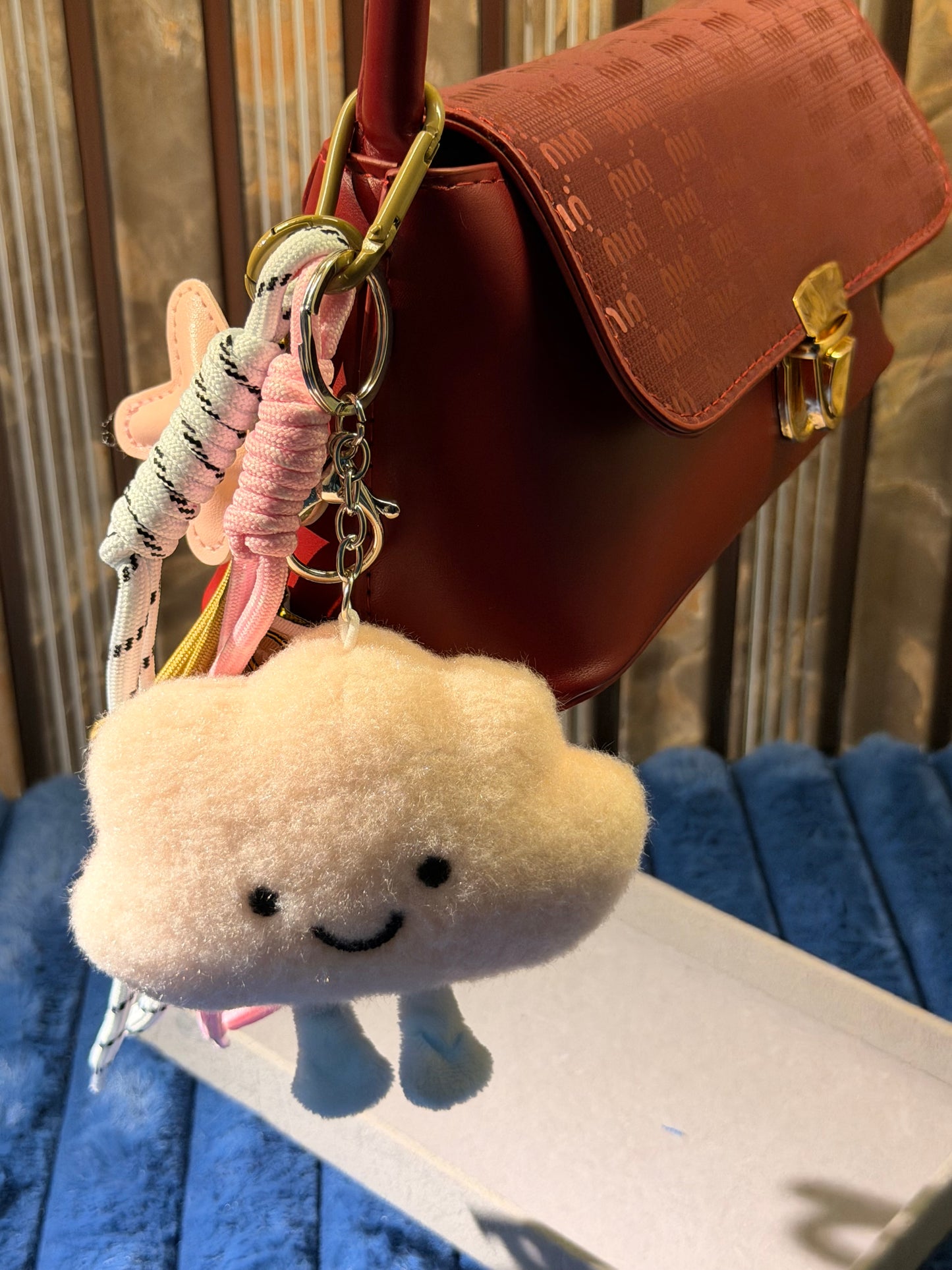 Cloudy Smiles bag charm