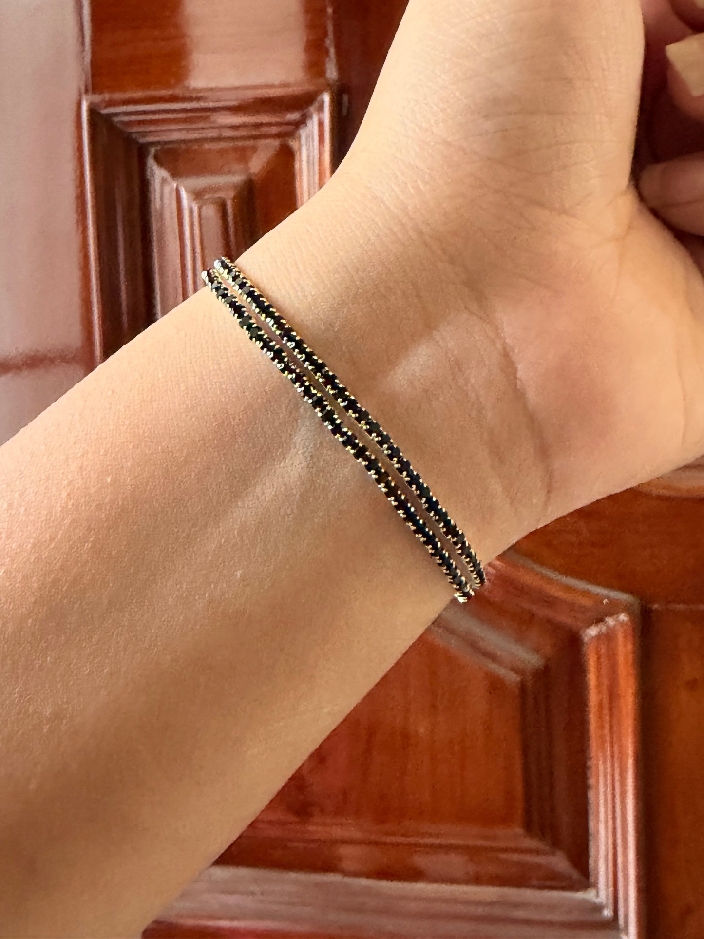 Crystal tennis bracelet (set of 2)