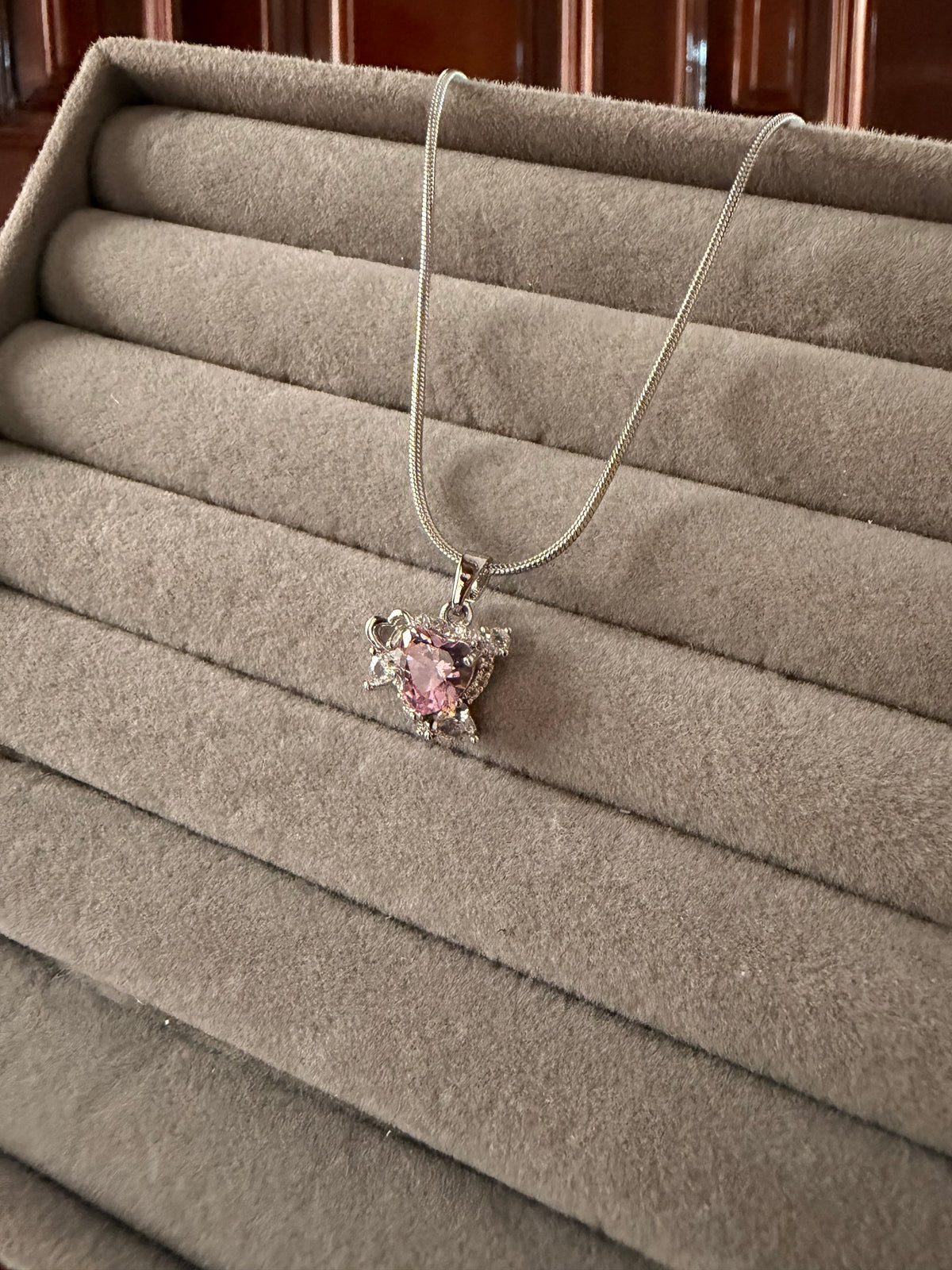Blush Heart Sparkle Necklace