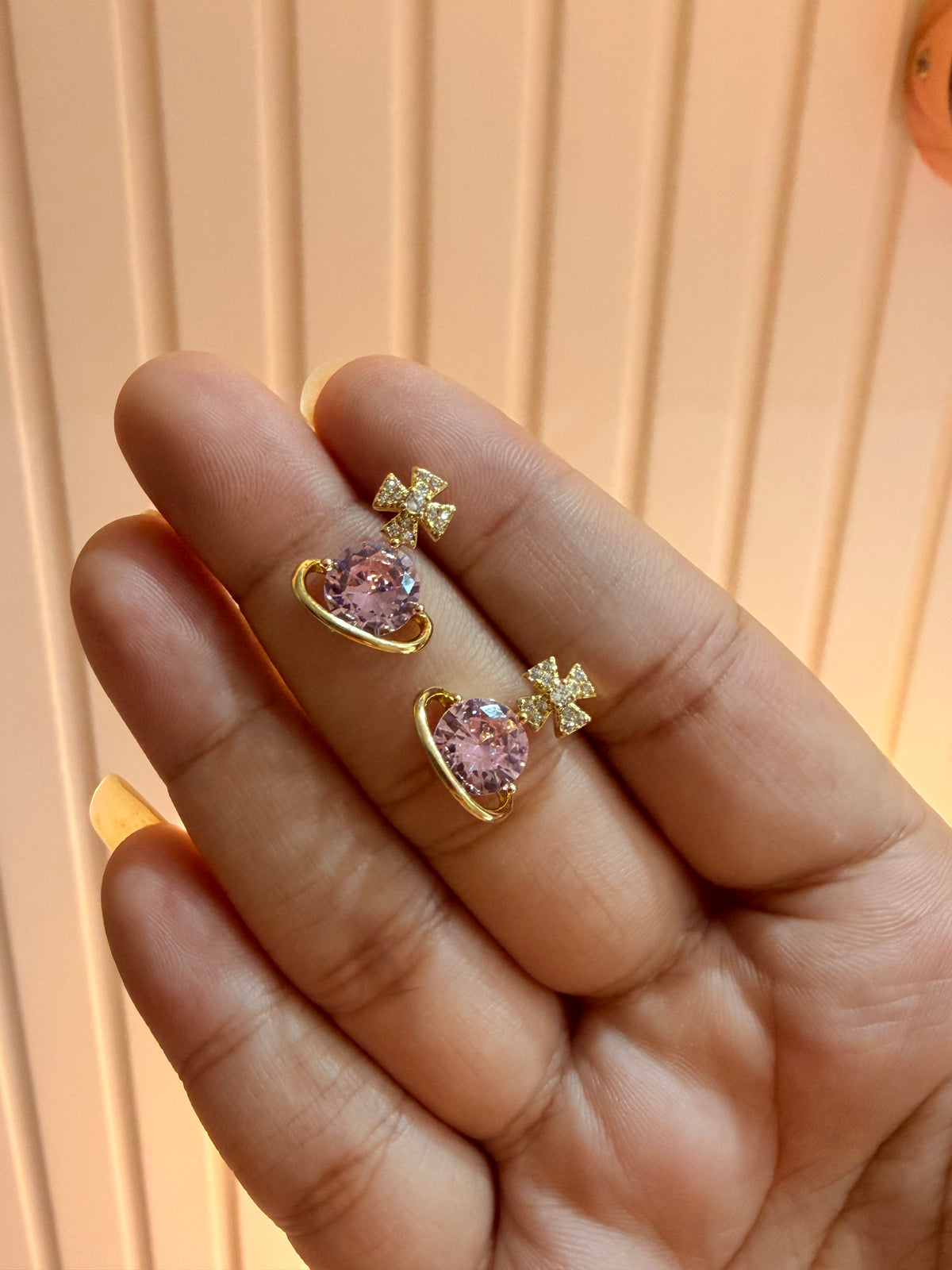 Pink Crystal Bloom Earrings