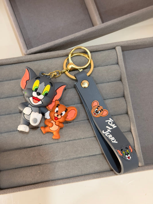 Tom & jerry silicon keychain