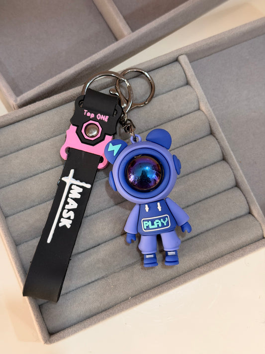 Astronaut silicon keychain (blue)