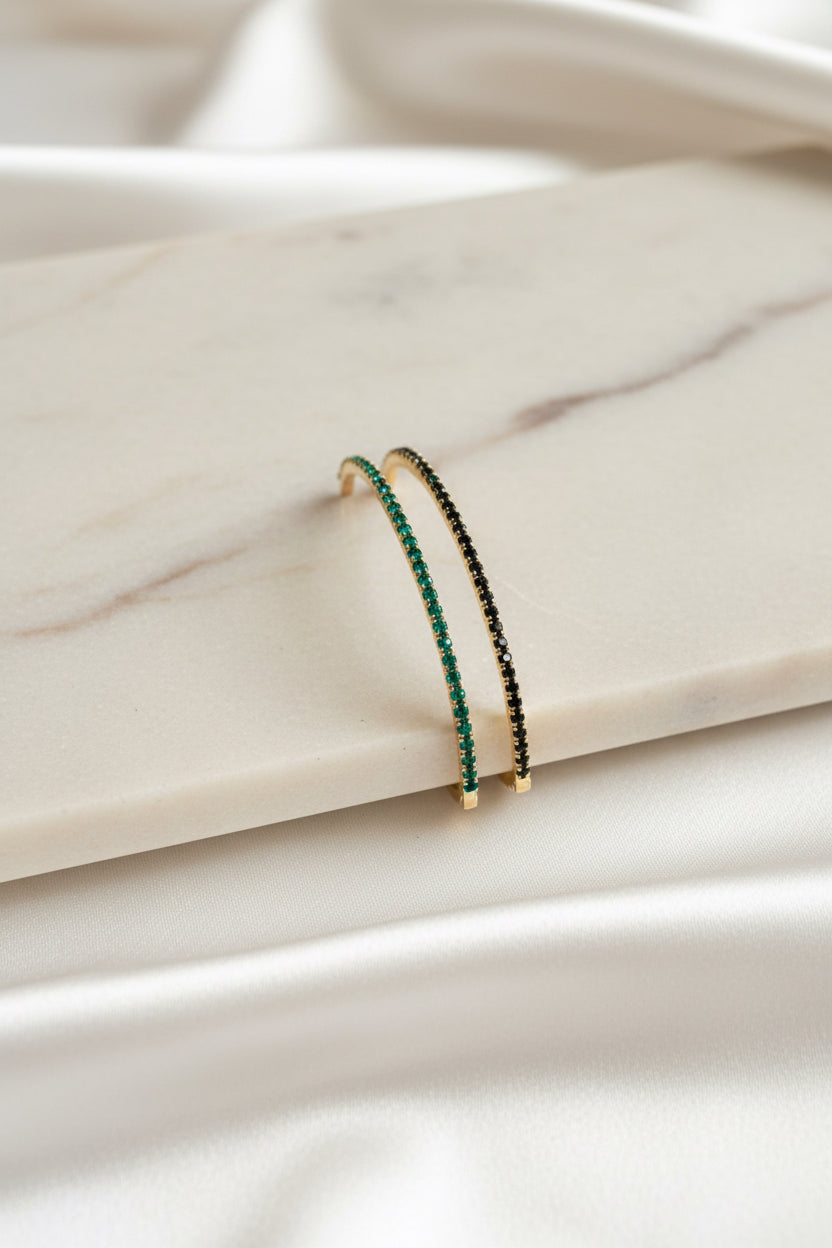 Crystal tennis bracelet stack (set of 2)