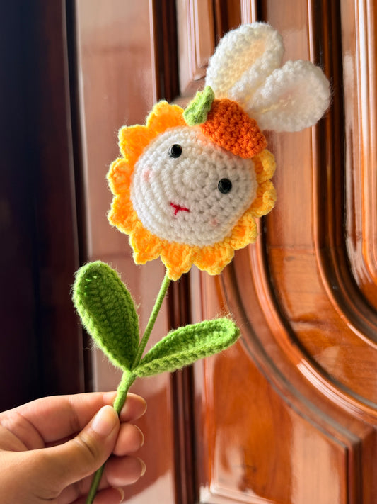 Sunflower crochet stick