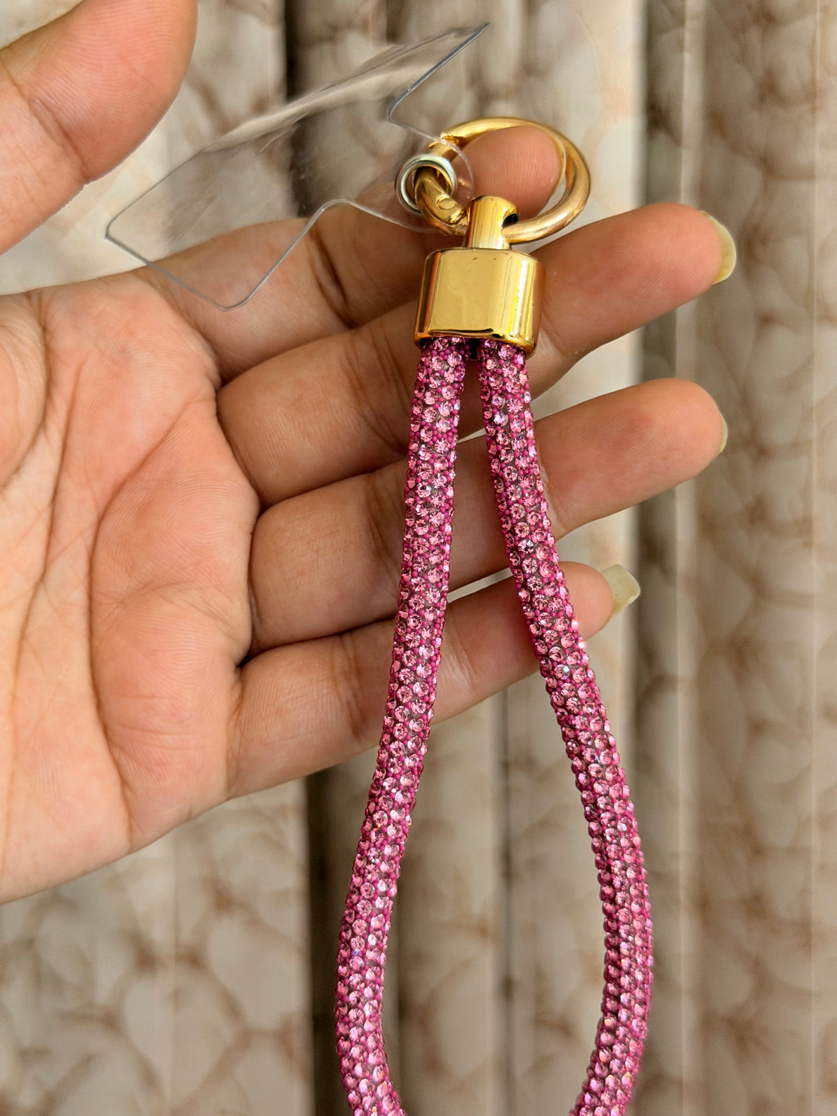 Pink Crystal Shimmer Keychain