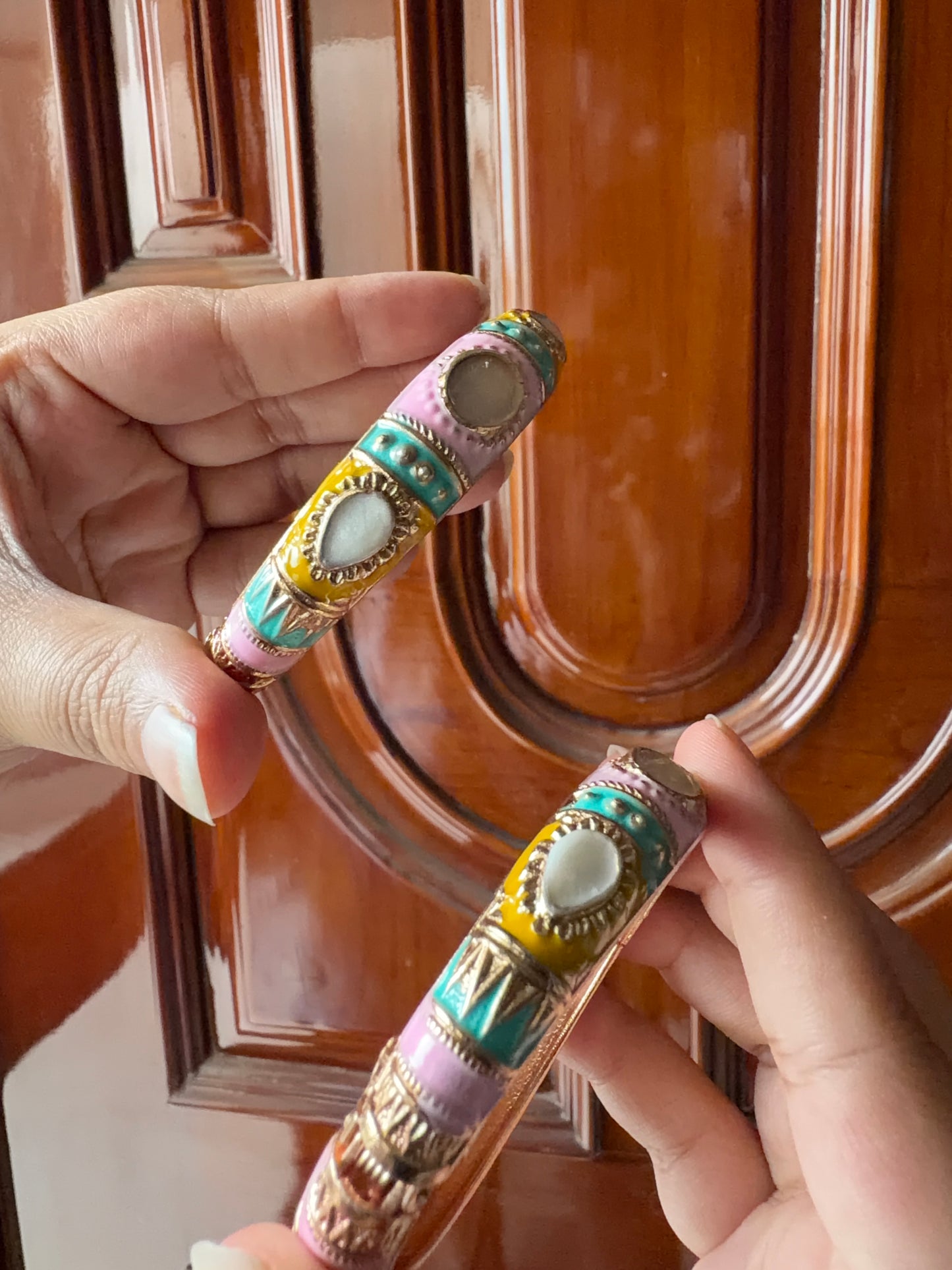 Pastel meenakari kada set (thin)