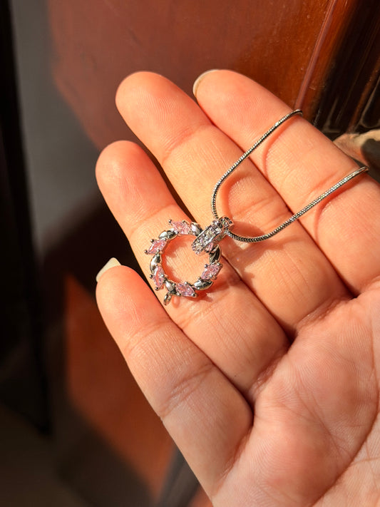 Blush Halo Crystal Necklace