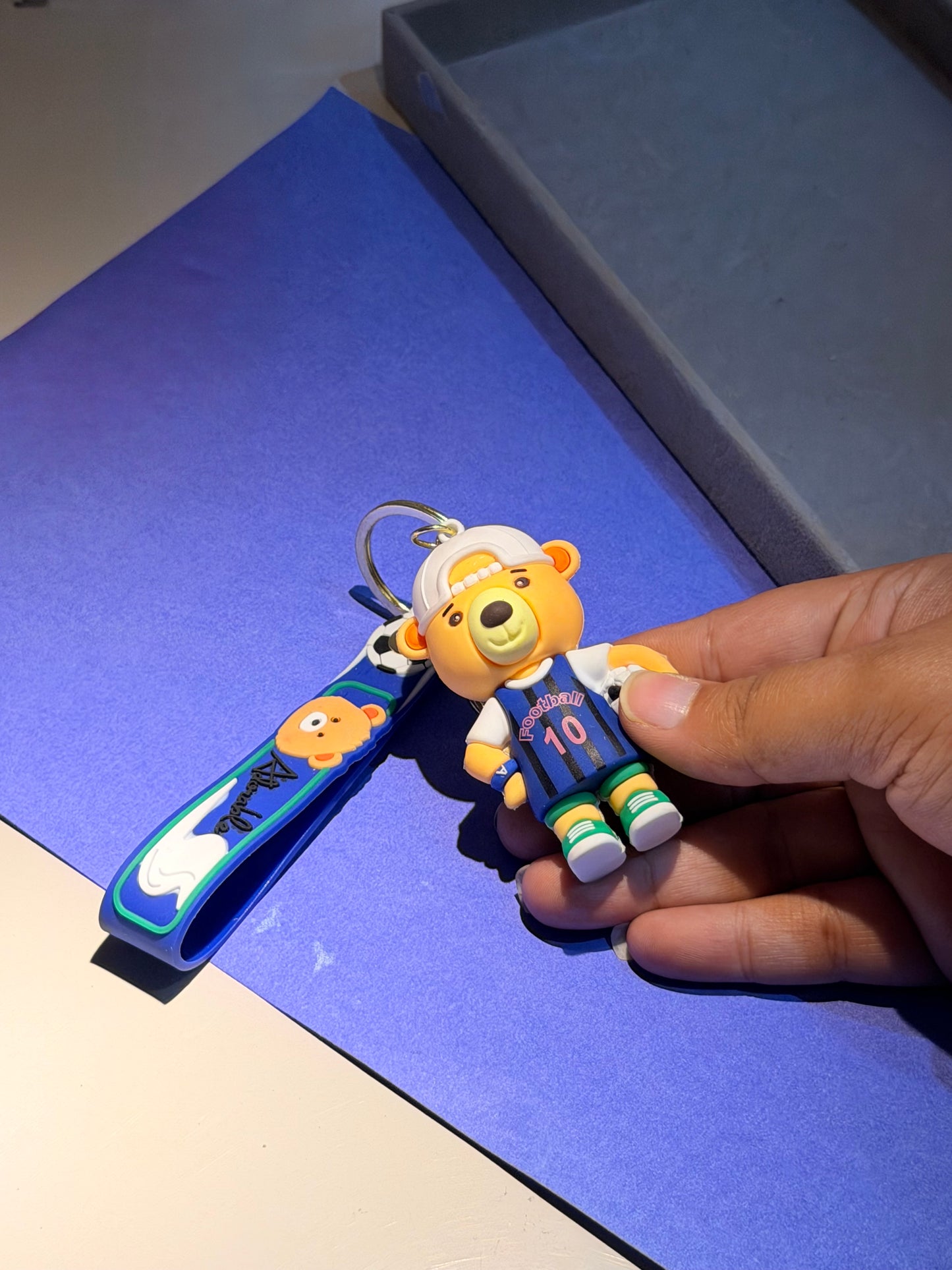 Footballer silicon keychain