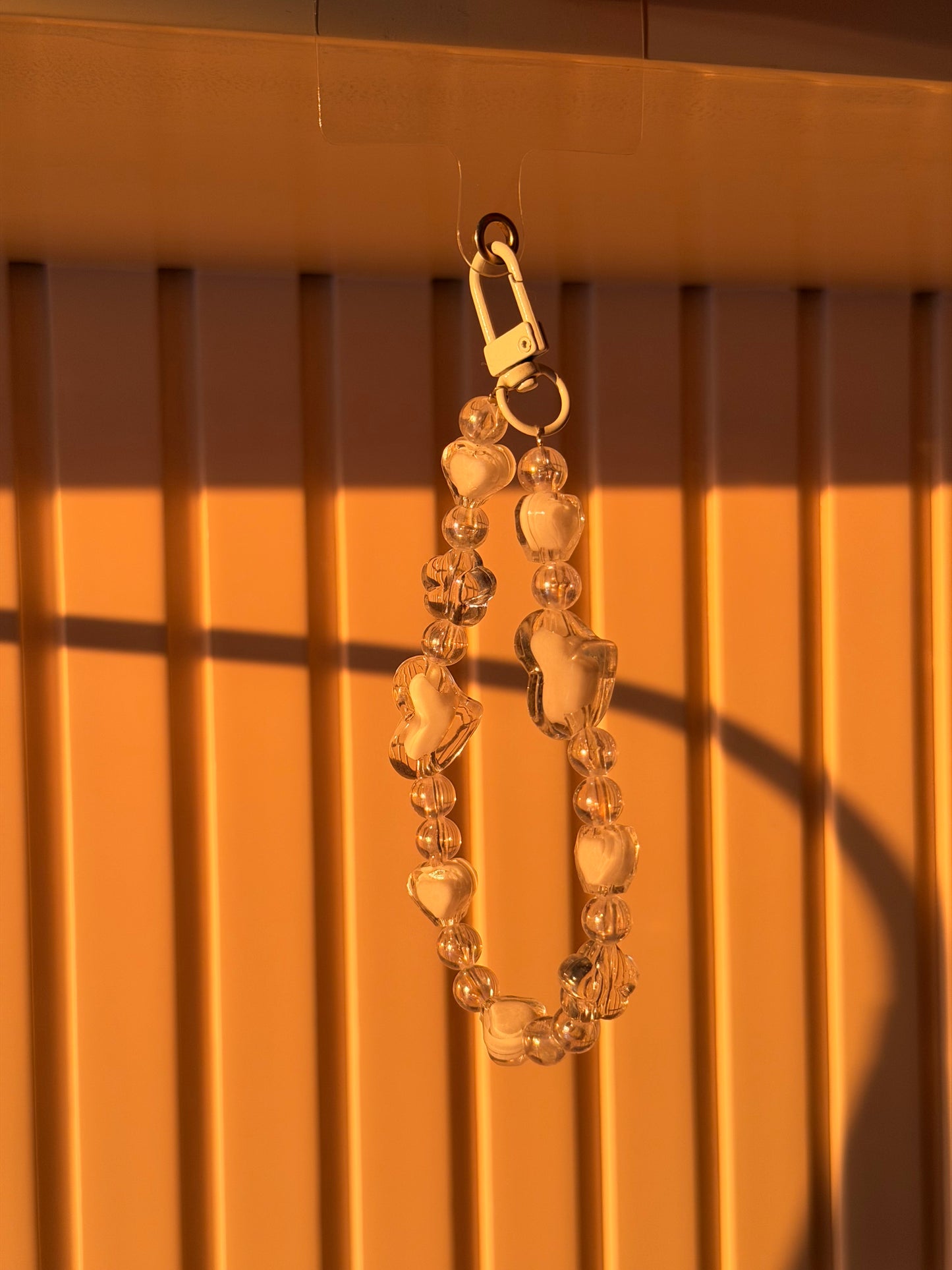 White heart phone/bag charm