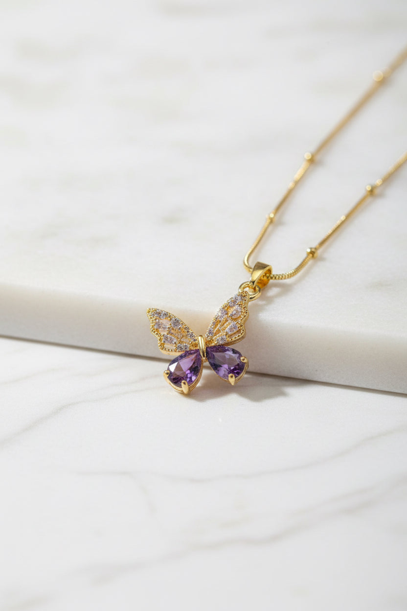 Amethyst Butterfly Pendant