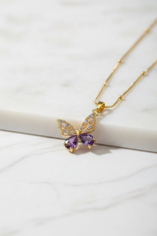 Amethyst Butterfly Pendant
