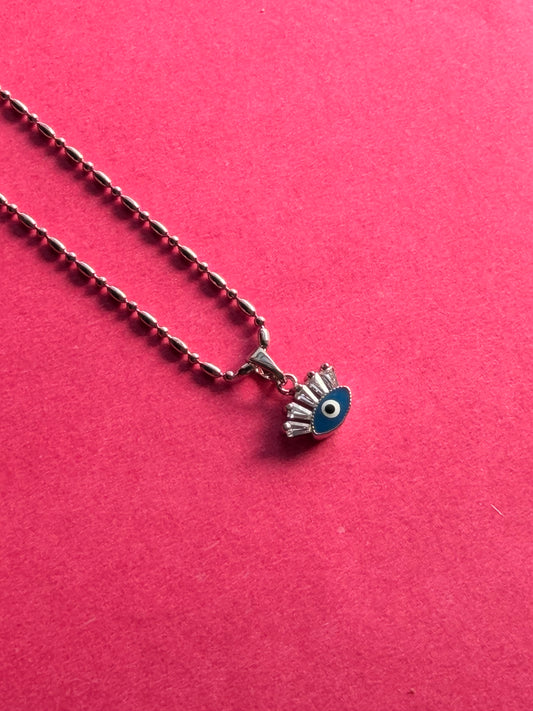 Evil Eye Luxe Necklace(silver toned)