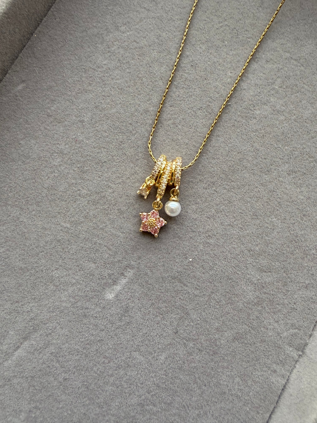 Blush Pearl Charm Necklace