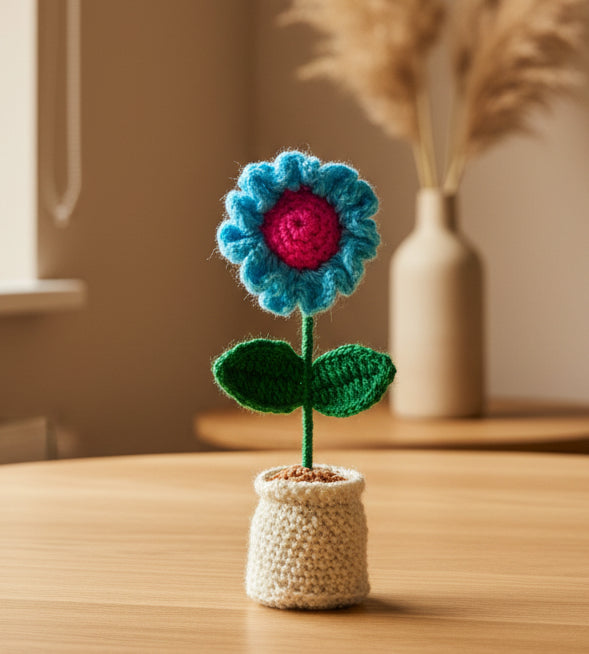 Crochet flower pot